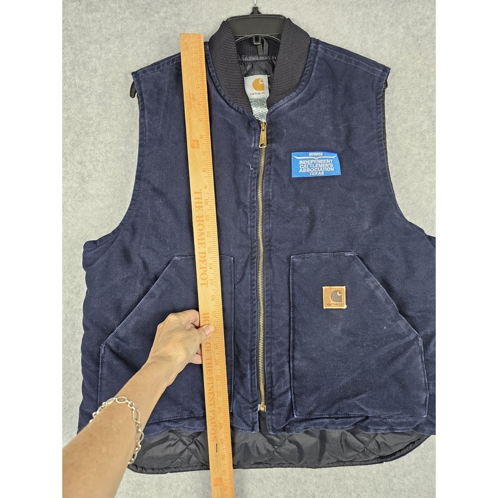 Vintage Carhartt Quilt-Lined Artic Vest "Midnight Blue" V02 MDT Mens LG USA Made - Picture 3 of 16